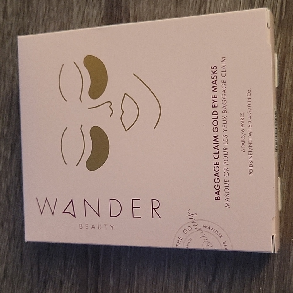 NWOT - Wander Beauty Baggage Claim Gold Eyes Mask 6 pairs